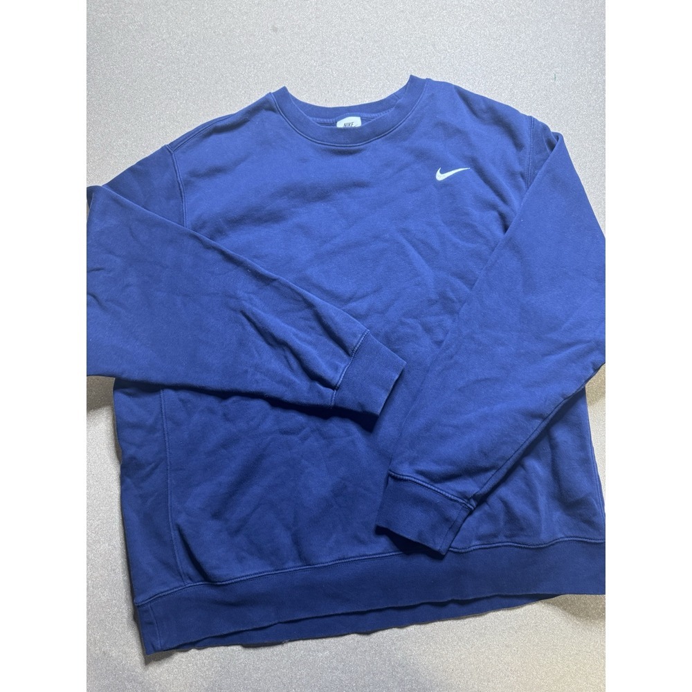 VTG 90s Nike Sweatshirt XxL Large‎ Crewneck Navy Embroidered Swoosh Made in USA - Picture 7 of 7